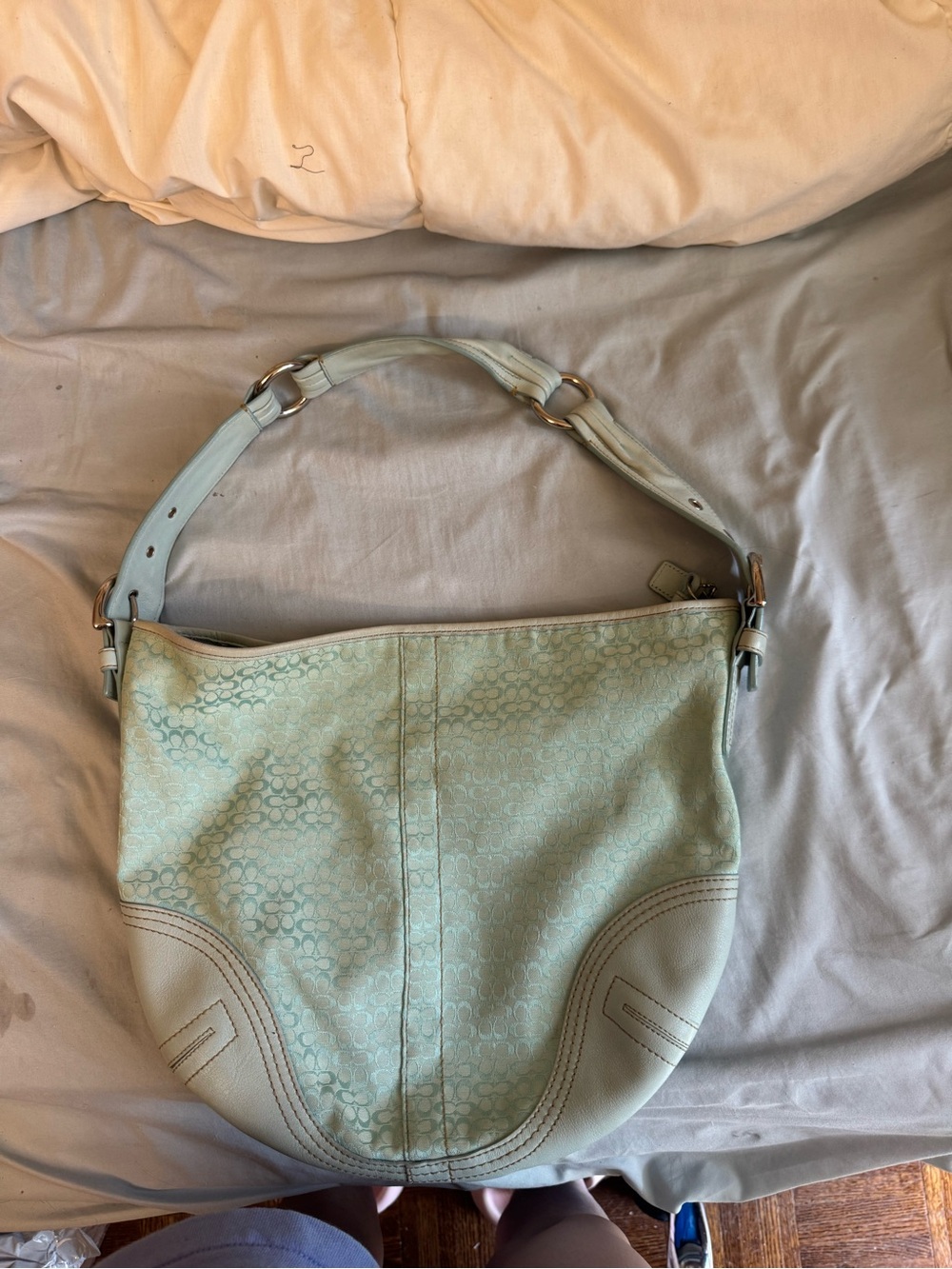 Rare Vintage Seafoam Green/Blue Coach Bag